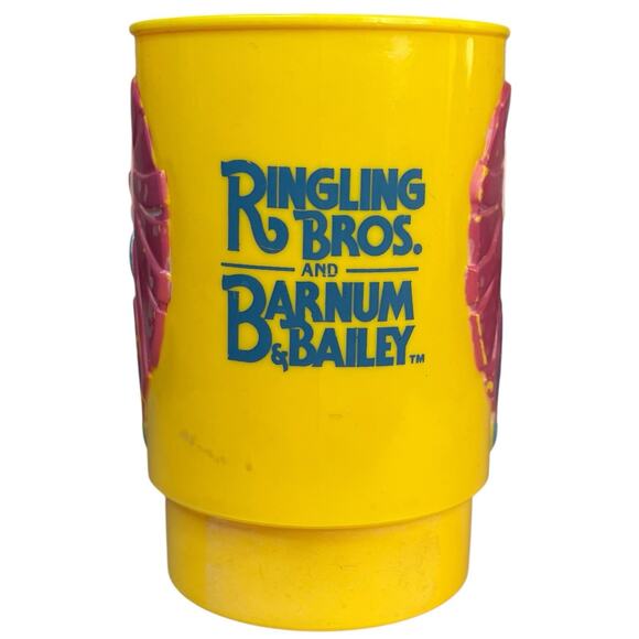 VTG Ringling Bros Barnum & Bailey Circus 3D Yellow Clown Plastic Mug Cup 1990s - Picture 5 of 12